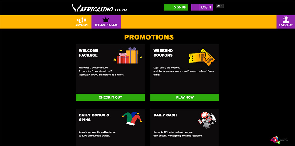AfriCasino promotions